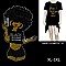 "BLACK NO SUGAR NO CREAM" RHINESTONE Short-Sleeved SHIRT