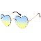 Pack of 12 Wavy Edge Tinted Heart Shaped Sunglasses