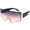 Pack of 12 Large Shield Sunglasses - Metal Lined Visor