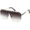 Pack of 12 Engraved Black-Gold Frame Shield Sunglasses