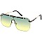 Pack of 12 Engraved Black-Gold Frame Shield Sunglasses
