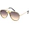 Rhinestones Aviator Bee Accent Gradient Sunglasses