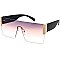 Pack of 12 Trendy Side Enforced Rectangular Shield Sunglasses