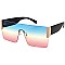 Pack of 12 Trendy Side Enforced Rectangular Shield Sunglasses