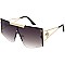 Pack of 12 Stylish Gold Accented Rectangular Shield Sunglasses