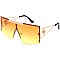 Pack of 12 Stylish Gold Accented Rectangular Shield Sunglasses