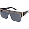 Pack of 12 Oversize Shield Sunglasses with Metal Emblem