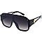 Pack of 12 Trendy Gold Bolted Shield Sunglasses