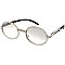 Pack of 12 Rhinestone Trim Oval Sunglasses with Woodgrain Arm
