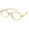 Pack of 12 Rhinestone Trim Oval Sunglasses with Woodgrain Arm
