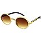 Pack of 12 Rhinestone Trim Oval Sunglasses with Woodgrain Arm
