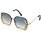 Pack of 12 Stylish Leaf Accented Rectangular Sunglasses