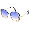 Pack of 12 Stylish Leaf Accented Rectangular Sunglasses