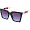 Pack of 12 Trendy Luxury Side Striped Square Sunglasses