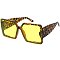 Pack of 12 Temple Diamond Cut Textured Square Shield Sunglasses