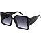 Pack of 12 Temple Diamond Cut Textured Square Shield Sunglasses