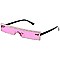 Pack of 12 Futuristic Jewel Lined Straight Shield Sunglasses