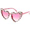 Pack of 12 Assorted Color Fashion Rhinestone Heart Sunglasses