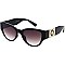 Pack of 12 Emblem Temple Cat Eye Retro Sunglasses