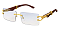 Pack of 12 Rimless Cutout Leopard Wood Leg Sunglasses