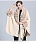 Classic Cashmere Cape With Sleeve With Faux Fur Trim