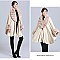 Classic Cashmere Cape With Sleeve With Faux Fur Trim