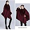 Classic Cashmere Cape With Sleeve With Faux Fur Trim