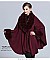 Classic Cashmere Cape With Sleeve With Faux Fur Trim