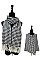 Houndstooth Print Fringe Scarves FM-SCF754