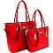 Bow Accent Twin Shopper Tote SET MH-SD7002