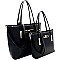 Bow Accent Twin Shopper Tote SET MH-SD7002