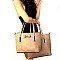 Bow Accent Twin Shopper Tote SET MH-SD7002