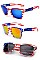 PACK OF 12 ASSORTED COLOR AMERICAN FLAG SUNGLASSES