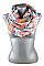 PACK OF (12 PCS) ASSORTED COLOR AZTEC TRIBAL PRINT INFINITY SCARVES