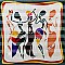 AFRICAN PRINT DANCING GIRLS Multi-Colored Satin Scarf / HEAD WRAP