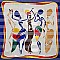 AFRICAN PRINT DANCING GIRLS Multi-Colored Satin Scarf / HEAD WRAP