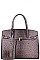 2 IN 1 CROC PATTERN SATCHEL WITH LONG STRAP