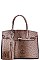 2 IN 1 CROC PATTERN SATCHEL WITH LONG STRAP