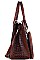 2 IN 1 CROC PATTERN SATCHEL WITH LONG STRAP