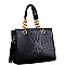 LINKED CHAIN OSTRICH SATCHEL