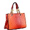 LINKED CHAIN OSTRICH SATCHEL