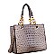 LINKED CHAIN OSTRICH SATCHEL