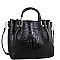 OSTRICH PRINT BUCKET SATCHEL