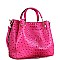 OSTRICH PRINT BUCKET SATCHEL