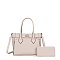 2-in-1 Whip Stitch Design Satchel Bag and Wallet Set