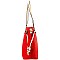 Two-Tone Classic 2 in 1 Shopper Tote Wristlet Set