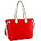 Two-Tone Classic 2 in 1 Shopper Tote Wristlet Set