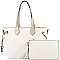 Two-Tone Classic 2 in 1 Shopper Tote Wristlet Set