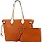 Two-Tone Classic 2 in 1 Shopper Tote Wristlet Set