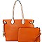 Two-Tone Classic 2 in 1 Shopper Tote Wristlet Set